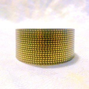 Boho Inspired Embossed Brass Cuff Bracelet